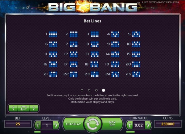 Big Bang Paylines