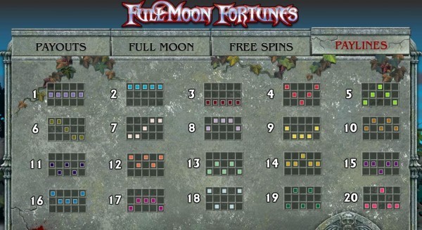 Full Moon Fortunes Paylines
