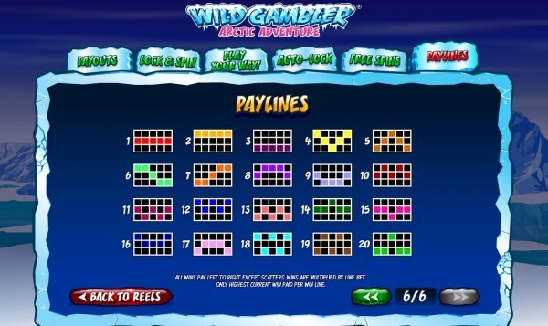 Wild Gambler Arctic Adventure Paylines